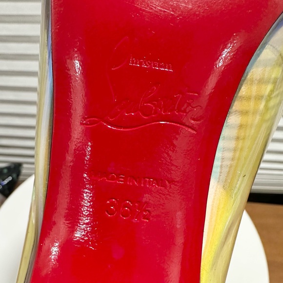🌺 CHRISTIAN LOUBOUTIN🌺 Iridescent PVC Debout Size: 36.5 - Picture 15 of 16